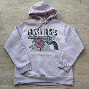 Guns N' Roses Hoodie Pink XL Revolver Rose Graphic